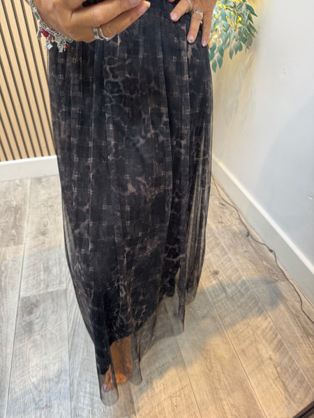 Tulle Printed Maxi Skirt