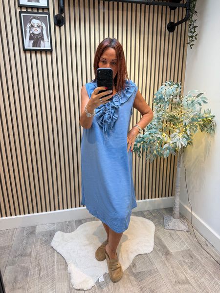 Crinkle Frill Front Dress