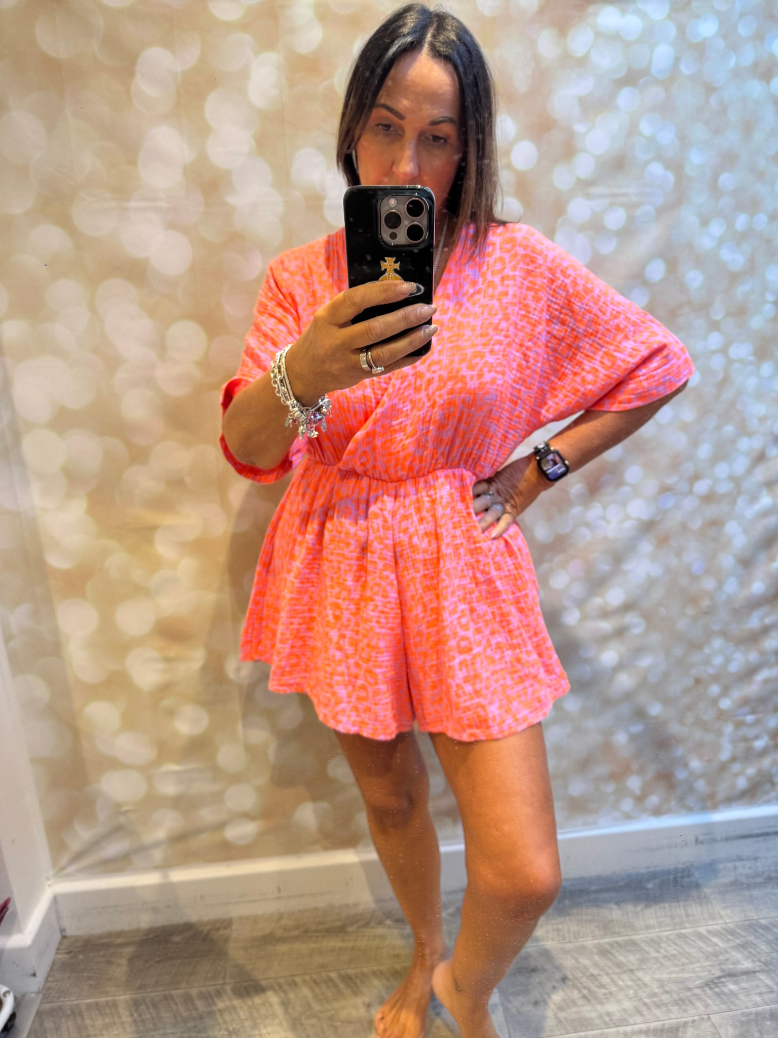 Neon wrap over playsuit