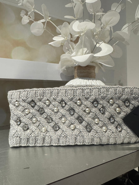 Chunky Knit Wooly headband with embellishment
