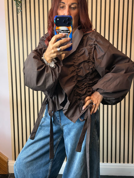 Rouched front jacket