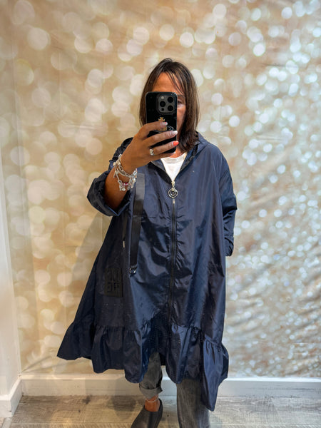 Hope Frill hem Hooded Mac