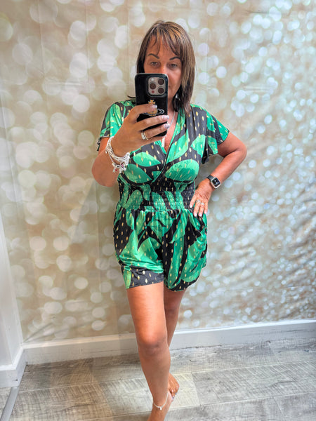 Silky / Stretchy V Front  Playsuit