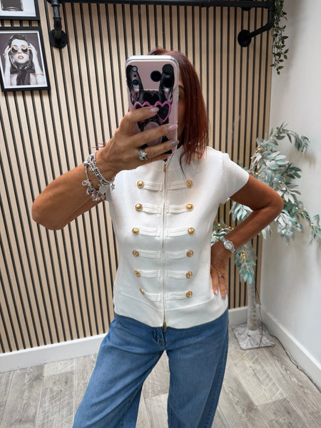 Fine knit Military Top