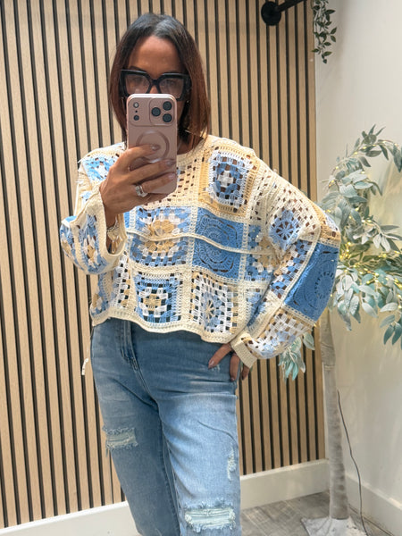 Cropped Boxy  crochet Top