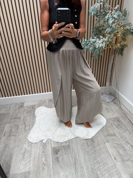 Crinkle Split Leg Trousers