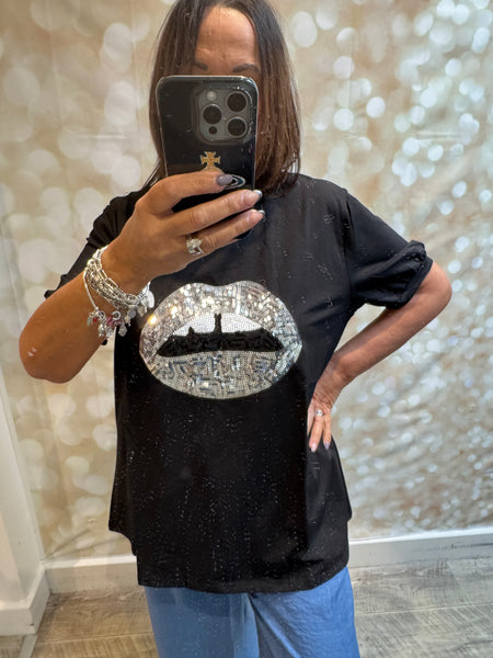 Sequin Lips  T shirt