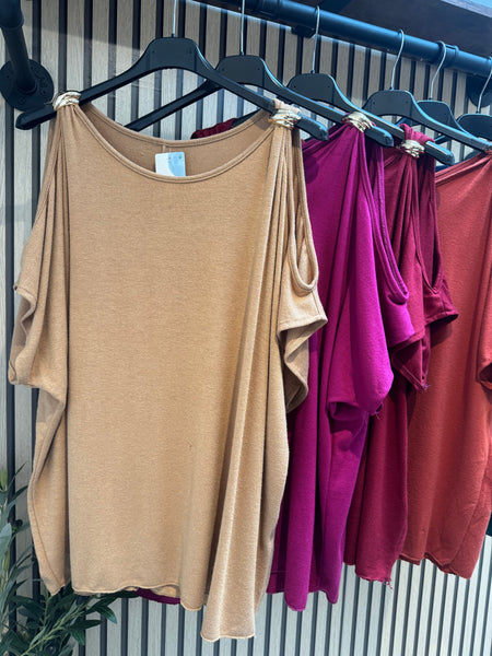 Soft Knit Cold Shoulder Jumper