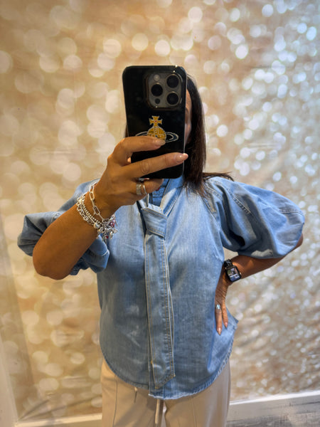 Denim Puffsleeve shirt