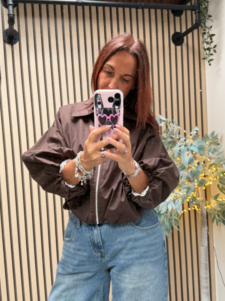 Reversible Bubble hem Bomber Jacket
