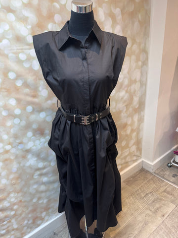 Studio Rouched Back Belted Dress