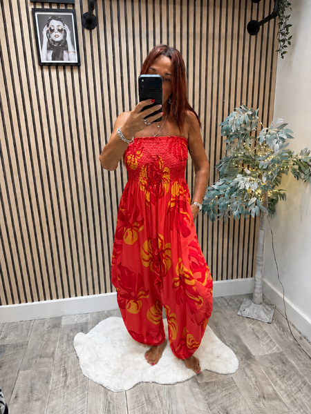 Leaf Bandeau Top Hareem Jumpsuit