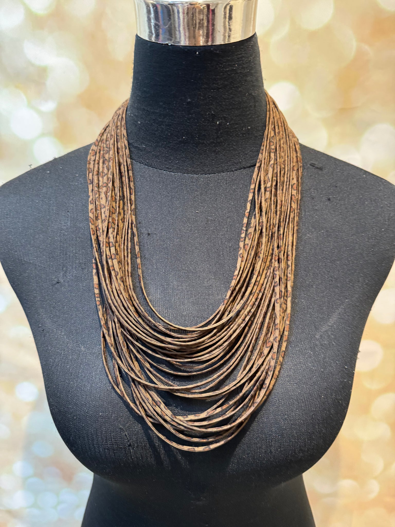 Studio multi strand leopard Necklace