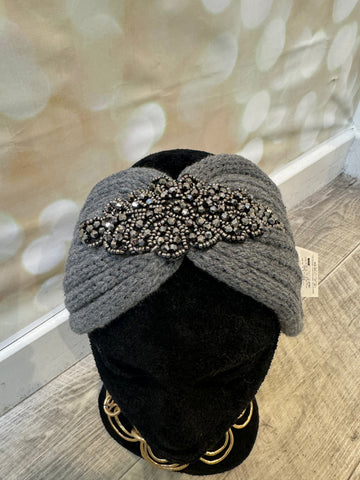 Chunky Knit Wooly headband with embellishment