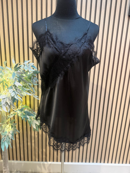 Studio Silky Cami Top with lace trim
