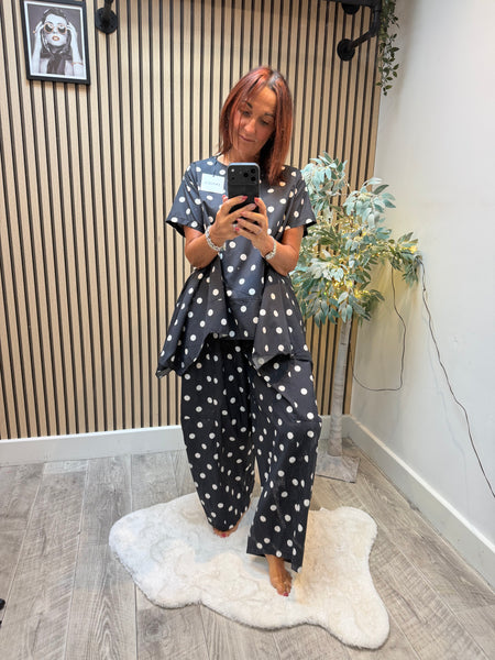Polka Dot 2 Piece Trouser / Top set