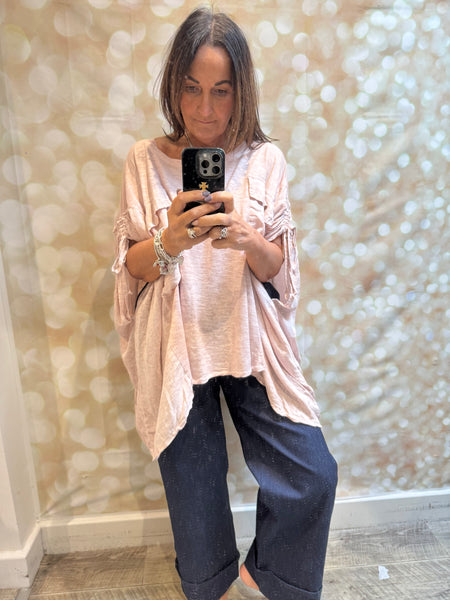 Cold wash Linen / Jersey Oversized Top