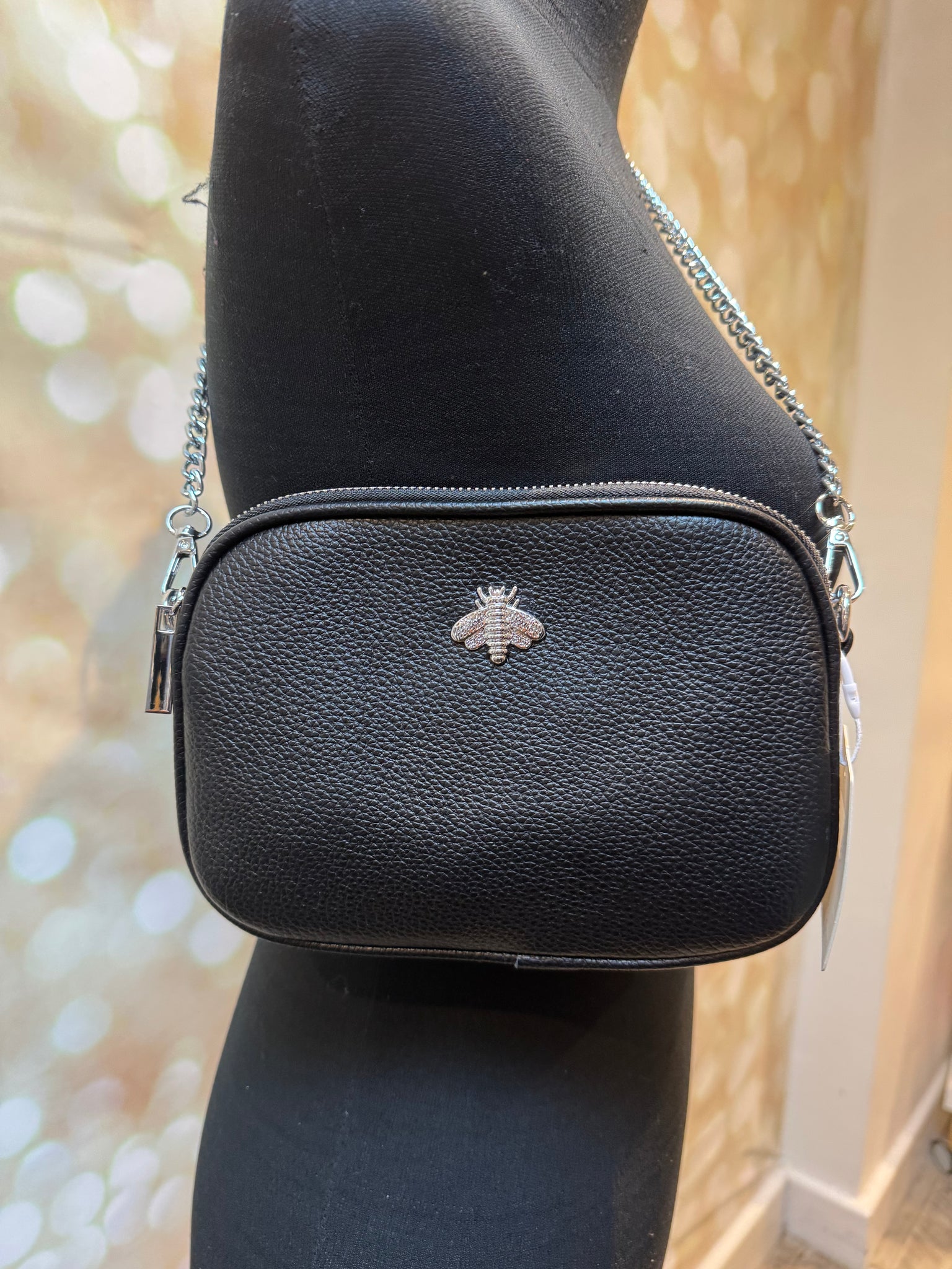 Across body Bee Bag with chain Strap