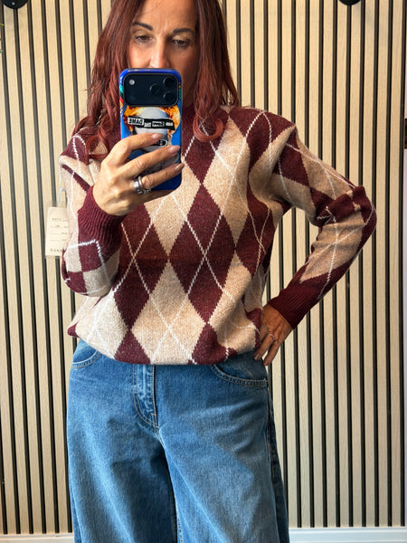 Argyle  soft knit jumper