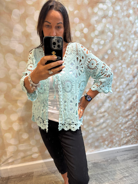 Crochet Tie Front Cardigan