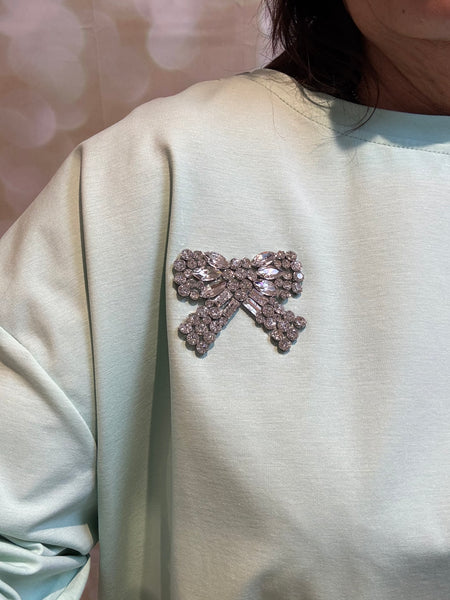 Scuba Sweatshirt with diamante bow