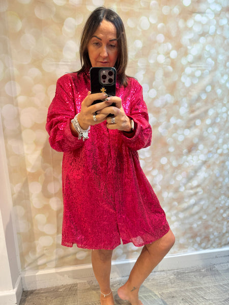 Sequin Shirt Dress