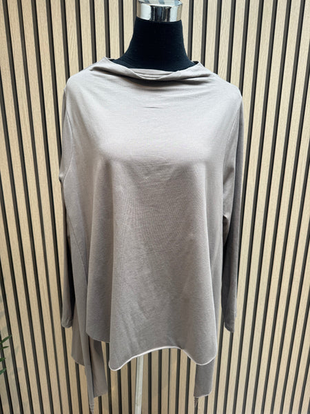 Slash Neck Overlay Jersey Top