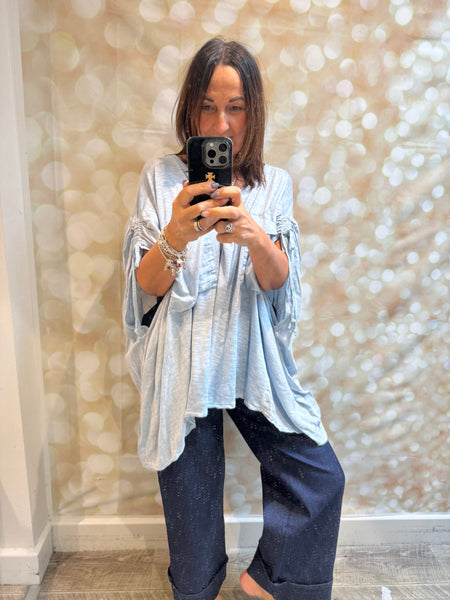Cold wash Linen / Jersey Oversized Top