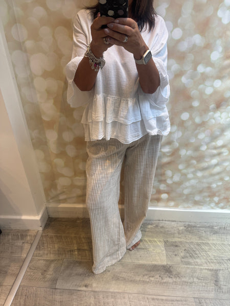 Linen mix Palazzo  trousers