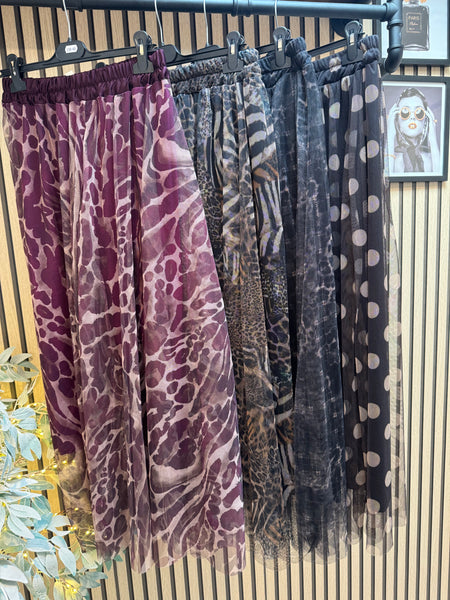 Tulle Printed Maxi Skirt
