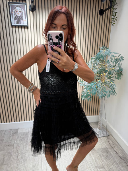 Crochet / Tulle Mini Dress