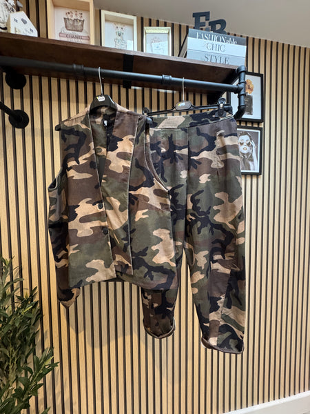 ID Needlecord Camo Trouser /Waistcoat Set