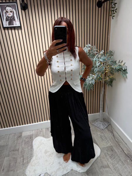Crinkle Split Leg Trousers