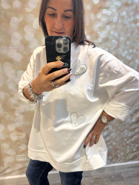 Embellished Heart Sweatshirt