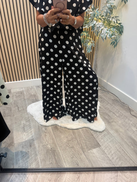 Polka Dot 2 Piece Palazzo Trouser / Top set