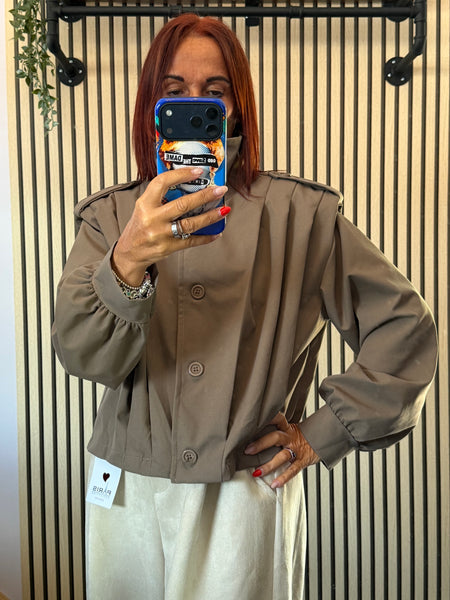 Pleated Funnel neck Bomber Jacket