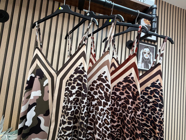 Silky Leopard / Camo  Maxi Dress