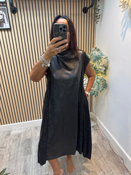Dress with Pleather panel