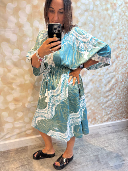 Jungle Dress with embellished trim
