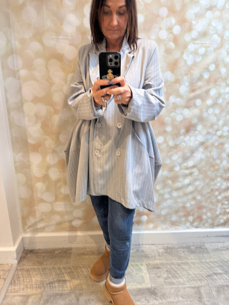 ID Oversized Pinstriped Blazer