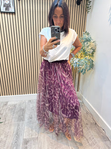 Tulle Printed Maxi Skirt