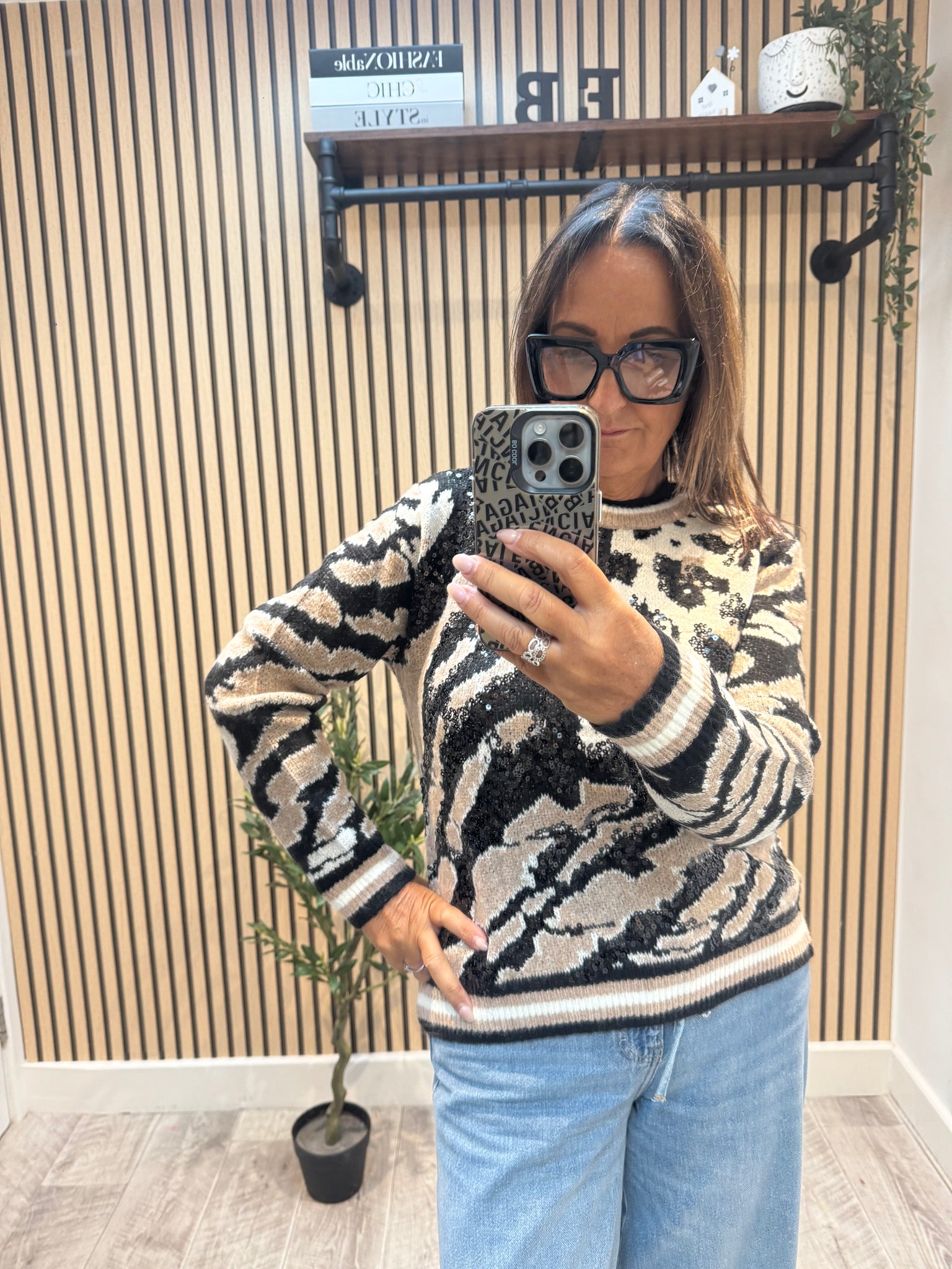 Leopard sequin Jumper
