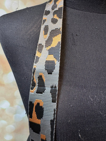 Across body Bee Bag with leopard Strap