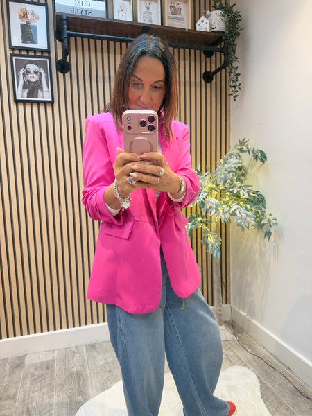 Rouched Sleeve Blazer