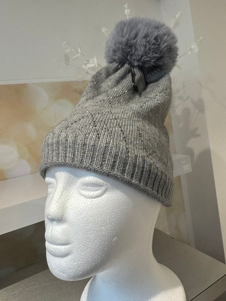 Pom Pom / embellished Bob hat