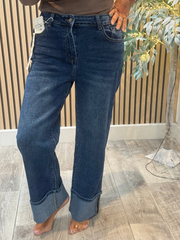 Wide leg Stretch Denim Jeans