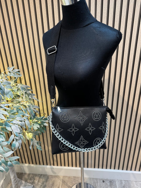 LV studded Triple Pocket Across Body Bag