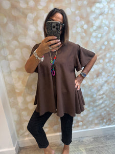 Swing Crinkle Top with Angel sleeves