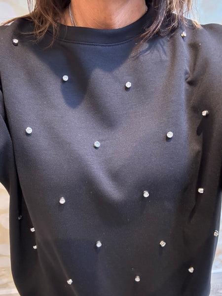 Scuba Sweatshirt with diamante front
