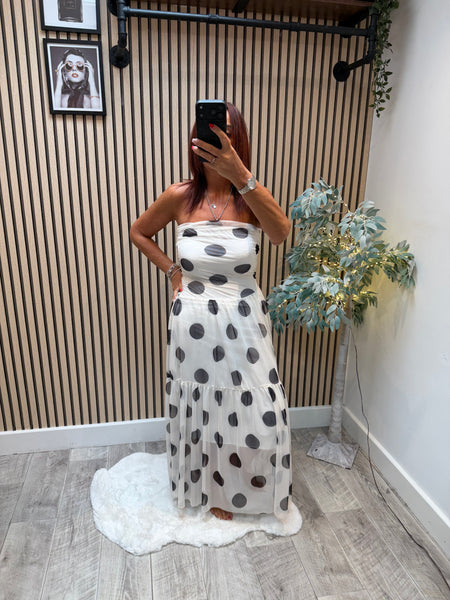 Spotty Bandeau Dress
